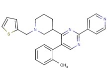 5-(2-methylphenyl)-2-(4-pyridinyl)-4-[1-(2-thienylmethyl)-3-piperidinyl]pyrimidine