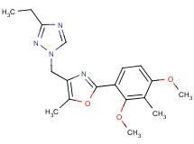 1-{[2-(2,4-dimethoxy-3-methylphenyl)-5-methyl-1,3-oxazol-4-yl]methyl}-3-ethyl-1H-1,2,4-triazole