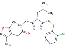 N-({5-[(2-chlorobenzyl)thio]-4-isobutyl-4H-1,2,4-triazol-3-yl}methyl)-2-(3,5-dimethyl-4-isoxazolyl)acetamide