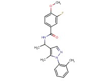 3-fluoro-4-methoxy-N-{1-[5-methyl-1-(2-methylphenyl)-1H-pyrazol-4-yl]ethyl}benzamide