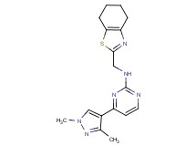 4-(1,3-dimethyl-1H-pyrazol-4-yl)-N-(4,5,6,7-tetrahydro-1,3-benzothiazol-2-ylmethyl)-2-pyrimidinamine trifluoroacetate