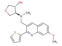 (3R*,4S*)-4-[{[7-methoxy-2-(2-thienyl)-3-quinolinyl]methyl}(methyl)amino]tetrahydro-3-furanol