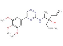 4-(1-{[5-(3,4,5-trimethoxyphenyl)-1,2,4-triazin-3-yl]amino}ethyl)-1,6-heptadien-4-ol