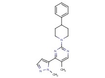 5-methyl-4-(1-methyl-1H-pyrazol-5-yl)-2-(4-phenylpiperidin-1-yl)pyrimidine