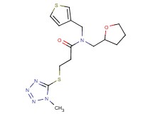 3-[(1-methyl-1H-tetrazol-5-yl)thio]-N-(tetrahydrofuran-2-ylmethyl)-N-(3-thienylmethyl)propanamide