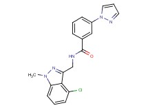N-[(4-chloro-1-methyl-1H-indazol-3-yl)methyl]-3-(1H-pyrazol-1-yl)benzamide