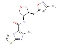 6-methyl-N-{(3R*,4S*)-4-[(3-methylisoxazol-5-yl)methyl]tetrahydrofuran-3-yl}imidazo[2,1-b][1,3]thiazole-5-carboxamide