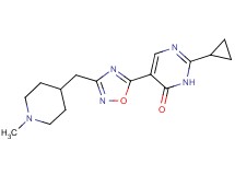 2-cyclopropyl-5-{3-[(1-methylpiperidin-4-yl)methyl]-1,2,4-oxadiazol-5-yl}pyrimidin-4(3H)-one