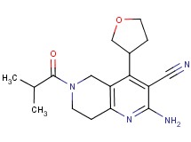 2-amino-6-isobutyryl-4-(tetrahydrofuran-3-yl)-5,6,7,8-tetrahydro-1,6-naphthyridine-3-carbonitrile