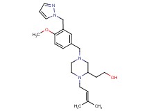 2-[4-[4-methoxy-3-(1H-pyrazol-1-ylmethyl)benzyl]-1-(3-methyl-2-buten-1-yl)-2-piperazinyl]ethanol