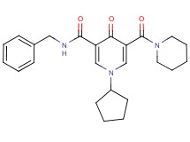 N-benzyl-1-cyclopentyl-4-oxo-5-(1-piperidinylcarbonyl)-1,4-dihydro-3-pyridinecarboxamide