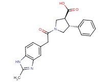 (3S*,4R*)-1-[(2-methyl-1H-benzimidazol-5-yl)acetyl]-4-phenylpyrrolidine-3-carboxylic acid