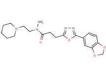 3-[5-(1,3-benzodioxol-5-yl)-1,3,4-oxadiazol-2-yl]-N-methyl-N-[2-(1-piperidinyl)ethyl]propanamide