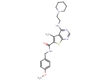 N-(4-methoxybenzyl)-5-methyl-4-{[2-(1-piperidinyl)ethyl]amino}thieno[2,3-d]pyrimidine-6-carboxamide