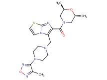6-{[(2R*,6S*)-2,6-dimethyl-4-morpholinyl]carbonyl}-5-{[4-(4-methyl-1,2,5-oxadiazol-3-yl)-1-piperazinyl]methyl}imidazo[2,1-b][1,3]thiazole