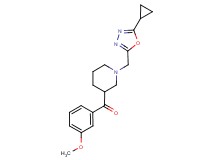 {1-[(5-cyclopropyl-1,3,4-oxadiazol-2-yl)methyl]piperidin-3-yl}(3-methoxyphenyl)methanone