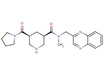 (3R*,5S*)-N-methyl-5-(pyrrolidin-1-ylcarbonyl)-N-(quinoxalin-2-ylmethyl)piperidine-3-carboxamide