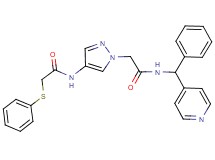 N-[1-(2-oxo-2-{[phenyl(4-pyridinyl)methyl]amino}ethyl)-1H-pyrazol-4-yl]-2-(phenylthio)acetamide