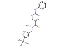 2-anilino-N-[(3-tert-butyl-1H-pyrazol-5-yl)methyl]-N-methyl-5-pyrimidinecarboxamide