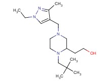 2-{1-(2,2-dimethylpropyl)-4-[(1-ethyl-3-methyl-1H-pyrazol-4-yl)methyl]-2-piperazinyl}ethanol