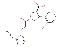 (3S*,4R*)-1-[3-(2-ethyl-1H-imidazol-1-yl)propanoyl]-4-(2-methylphenyl)pyrrolidine-3-carboxylic acid