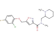 5-[(2-chloro-4-fluorophenoxy)methyl]-N-methyl-N-[(1-methylpiperidin-2-yl)methyl]isoxazole-3-carboxamide