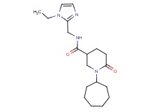 1-cycloheptyl-N-[(1-ethyl-1H-imidazol-2-yl)methyl]-6-oxo-3-piperidinecarboxamide