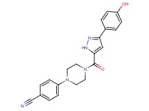 4-(4-{[3-(4-hydroxyphenyl)-1H-pyrazol-5-yl]carbonyl}-1-piperazinyl)benzonitrile
