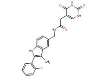 2-(2,4-dioxo-1,2,3,4-tetrahydropyrimidin-5-yl)-N-{[2-(2-fluorophenyl)-3-methyl-1H-indol-5-yl]methyl}acetamide
