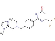 6-(difluoromethyl)-2-[4-({ethyl[(1-methyl-1H-imidazol-2-yl)methyl]amino}methyl)phenyl]pyrimidin-4(3H)-one