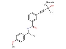 3-(3-hydroxy-3-methylbut-1-yn-1-yl)-N-[(1R)-1-(4-methoxyphenyl)ethyl]benzamide