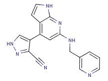 4-{6-[(pyridin-3-ylmethyl)amino]-1H-pyrrolo[2,3-b]pyridin-4-yl}-1H-pyrazole-3-carbonitrile