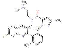 N-[2-(dimethylamino)ethyl]-N-{[7-fluoro-2-(2-methylphenyl)-3-quinolinyl]methyl}-1,3-dimethyl-1H-pyrazole-5-carboxamide