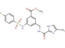 methyl 3-{[(4-fluorophenyl)sulfonyl]amino}-5-({[(4-methyl-1H-imidazol-2-yl)carbonyl]amino}methyl)benzoate