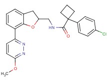 1-(4-chlorophenyl)-N-{[7-(6-methoxy-3-pyridazinyl)-2,3-dihydro-1-benzofuran-2-yl]methyl}cyclobutanecarboxamide