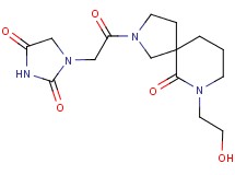1-{2-[7-(2-hydroxyethyl)-6-oxo-2,7-diazaspiro[4.5]dec-2-yl]-2-oxoethyl}-2,4-imidazolidinedione