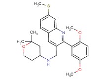 N-{[2-(2,5-dimethoxyphenyl)-7-(methylthio)-3-quinolinyl]methyl}-2,2-dimethyltetrahydro-2H-pyran-4-amine
