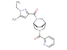 (1S*,5R*)-6-[(1-ethyl-5-methyl-1H-pyrazol-3-yl)carbonyl]-3-(2-pyridinylcarbonyl)-3,6-diazabicyclo[3.2.2]nonane