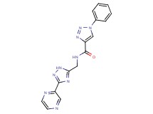 1-phenyl-N-{[3-(2-pyrazinyl)-1H-1,2,4-triazol-5-yl]methyl}-1H-1,2,3-triazole-4-carboxamide