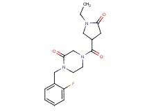 4-[(1-ethyl-5-oxo-3-pyrrolidinyl)carbonyl]-1-(2-fluorobenzyl)-2-piperazinone