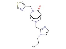 (1S*,5R*)-3-[(1-propyl-1H-imidazol-2-yl)methyl]-6-(1,3-thiazol-4-ylmethyl)-3,6-diazabicyclo[3.2.2]nonan-7-one