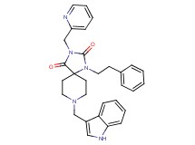 8-(1H-indol-3-ylmethyl)-1-(2-phenylethyl)-3-(2-pyridinylmethyl)-1,3,8-triazaspiro[4.5]decane-2,4-dione