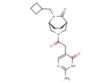 (1S*,5R*)-6-(cyclobutylmethyl)-3-[(2-methyl-6-oxo-1,6-dihydro-5-pyrimidinyl)acetyl]-3,6-diazabicyclo[3.2.2]nonan-7-one