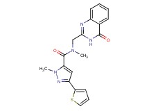 N,1-dimethyl-N-[(4-oxo-3,4-dihydro-2-quinazolinyl)methyl]-3-(2-thienyl)-1H-pyrazole-5-carboxamide