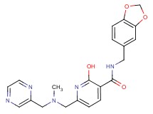 N-(1,3-benzodioxol-5-ylmethyl)-2-hydroxy-6-{[methyl(2-pyrazinylmethyl)amino]methyl}nicotinamide