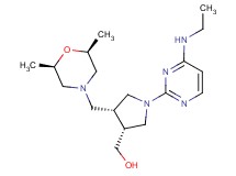 {(3R*,4R*)-4-{[(2R*,6S*)-2,6-dimethylmorpholin-4-yl]methyl}-1-[4-(ethylamino)pyrimidin-2-yl]pyrrolidin-3-yl}methanol