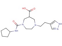 1-[(cyclopentylamino)carbonyl]-4-[2-(1H-pyrazol-4-yl)ethyl]-1,4-diazepane-6-carboxylic acid