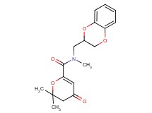 N-(2,3-dihydro-1,4-benzodioxin-2-ylmethyl)-N,2,2-trimethyl-4-oxo-3,4-dihydro-2H-pyran-6-carboxamide