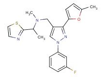 N-{[1-(3-fluorophenyl)-3-(5-methyl-2-furyl)-1H-pyrazol-4-yl]methyl}-N-methyl-1-(1,3-thiazol-2-yl)ethanamine