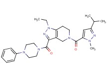 1-ethyl-5-[(3-isopropyl-1-methyl-1H-pyrazol-5-yl)carbonyl]-3-[(4-phenyl-1-piperazinyl)carbonyl]-4,5,6,7-tetrahydro-1H-pyrazolo[4,3-c]pyridine